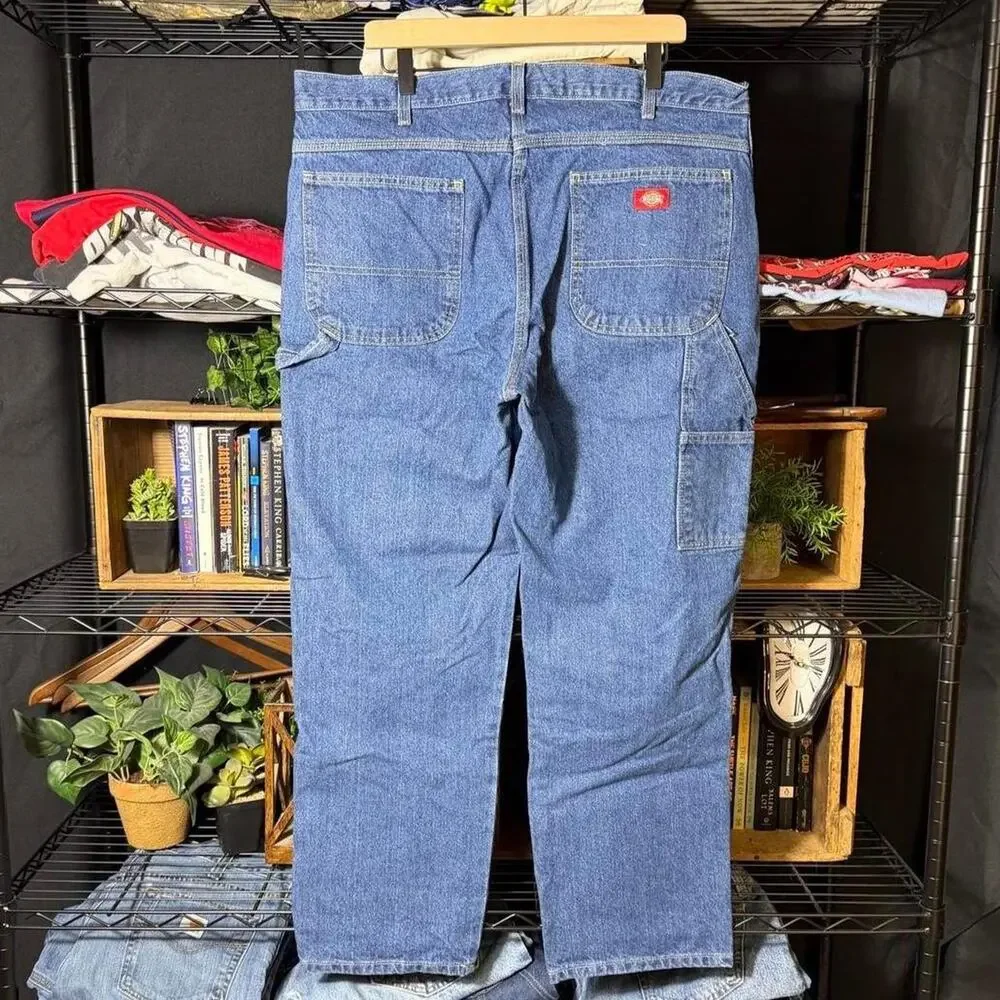 Vintage Dickies Blue Denim Carpenter Jeans Light Wash Baggy Skater Pants 38x30